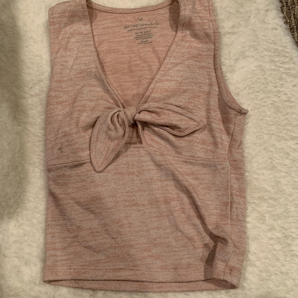 Dusty pink cropped tank with bow